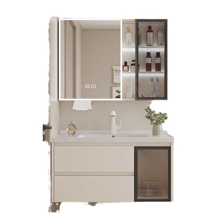 espacio aluminio abeja de aluminio aluminio aleación gabinete de baño cerámica todo en uno lavabo lavabo lavabo lavabo combinación de espejo inteligente baño