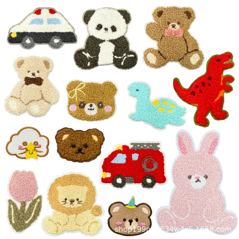 Plush rabbit, with embroidery, with little bears, DIY
