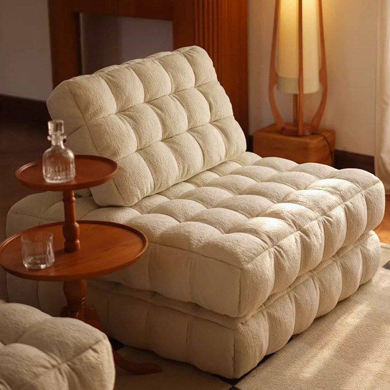 Waffle Lazy Sofa Can Lie And Sleep Bedroom Living Room Small Apartment Tatami Single Module Tofu Block Sofa 