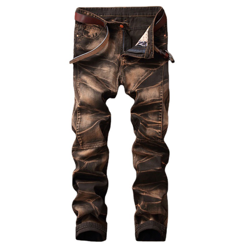 Men's Clothing Vintage Washed Straight Leg Jeans – Classic Denim Pants For Urban Style_mkmklike.com