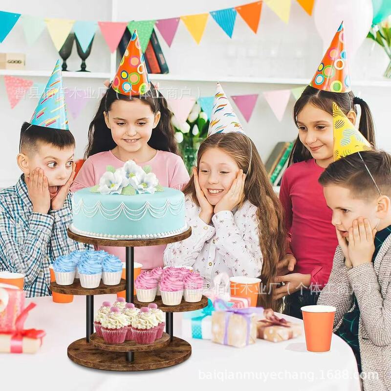 Cross-Border Wooden Cake Stand Birthday Dessert Display Stand Multi-Layer Cupcake Storage Rack Indoor Flower Pot Rack Tray Cross-Border Wooden Cake Stand Birthday Dessert Display Stand Multi-Layer Cupcake Storage Rack Indoor Flower Pot Rack Tray