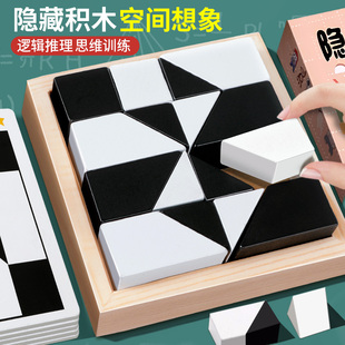 Hidden Building Blocks Black and White Puzzle 6 to 12 Years Old and Above Boys 10-14 Girls Kidsren's Educational Assembly Training Toys