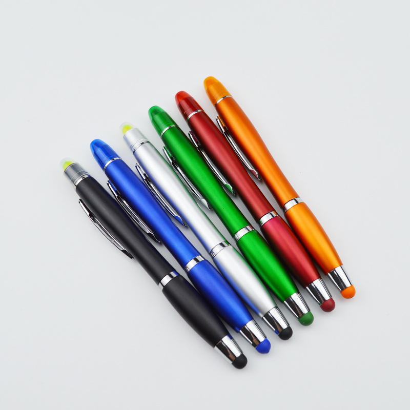 Papelería bolígrafo fluorescente sólido táctil publicidad pluma multiusos Promoción de regalo pluma capacitiva giro pluma fábrica al por mayor