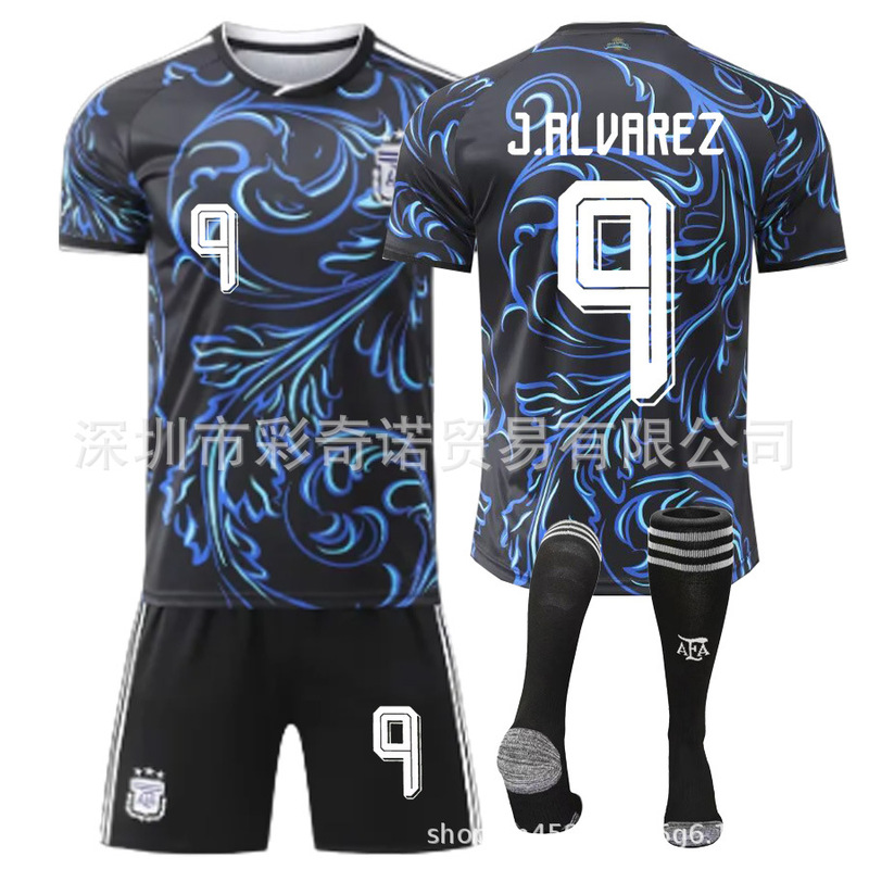 2627 World Cup Argentina Away Football Jersey No. 9 Alvarés No. 10 Messi US-Canada-Mexico Cross-Border