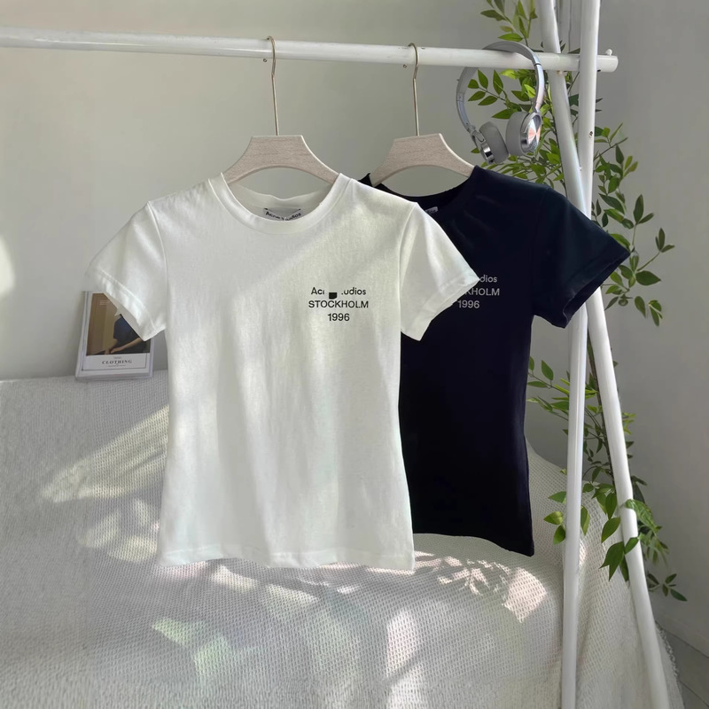 [New Product] Ac Unisex 1996 Logo Print Short Sleeve Slim Fit T-Shirt Top