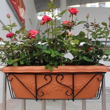 阳台栏杆露台壁挂挂架长方形花盆专用花架简约铁艺花架子霍伦盆架