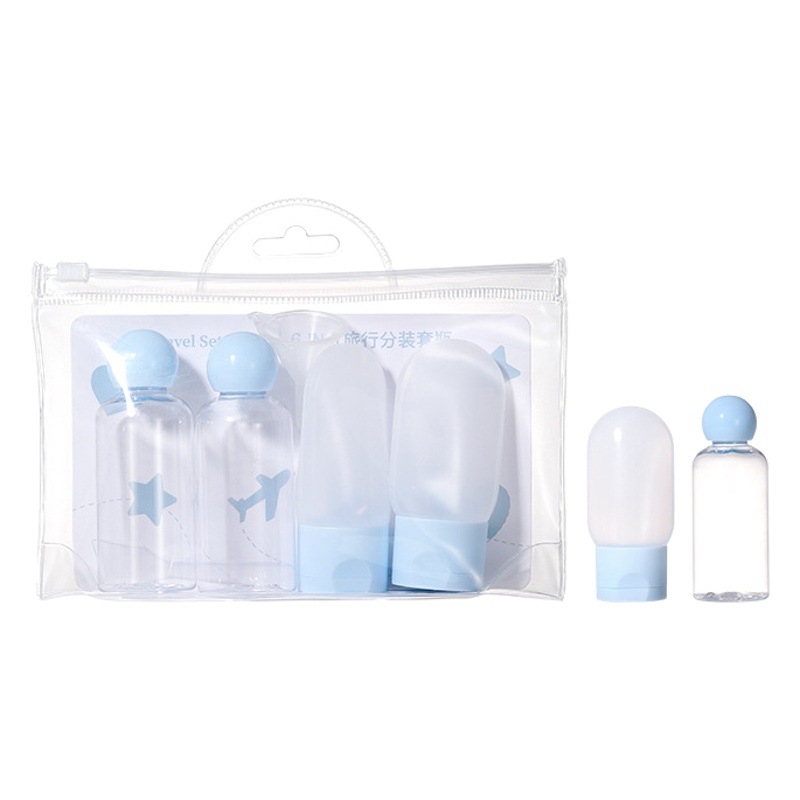 Juego de Botellas Vacías de Viaje LMLTOP, Juego de 6 Piezas, Botella Dispensadora de Cosméticos, Botella Exprimible para Lociones SY723
