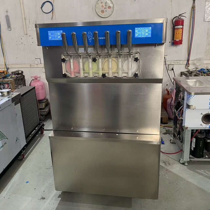 New 4+3 Mixed Flavors 7-head Ice Cream Machine Commercial Ice Cream Maker 60L per hour Manufacturer
