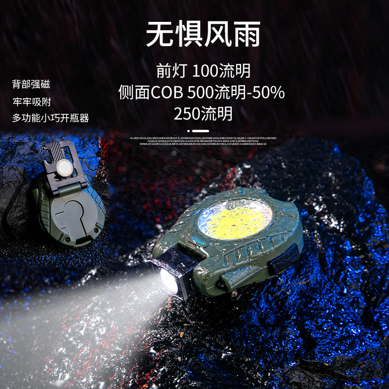 Transfronterizo nuevo clip de tapa de inducción faro LED multifunción mini linterna portátil luz de trabajo luz fuerte carga pesca nocturna