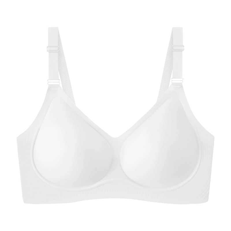 Gran tamaño graso MM gran pecho pequeño bra transfronterizo tamaño europeo barra de gelatina delgada coja bra sin marcas