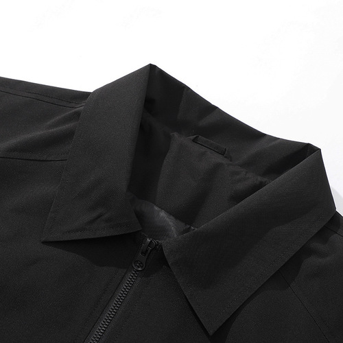 Best Selling American Retro Jacket for Men - Spring and Autumn Season Loose Casual Simple Collar Solid Color Jacket for Men