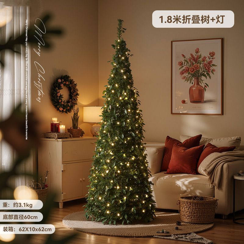 Árbol de Navidad DIY retráctil plegable sin instalación árbol de Navidad decoración de sala de estar gran decoración de Navidad