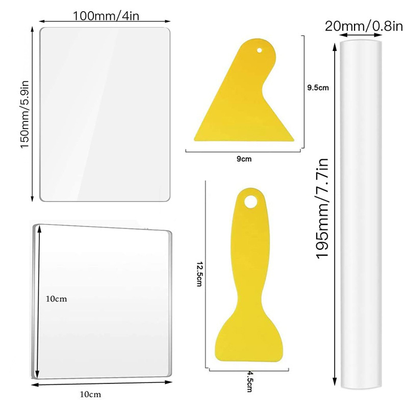 Transfronterizo de acrílico transparente de barro tablero de presión palo rodante arcilla plana frotamiento tira marioneta herramienta de producción hecha a mano