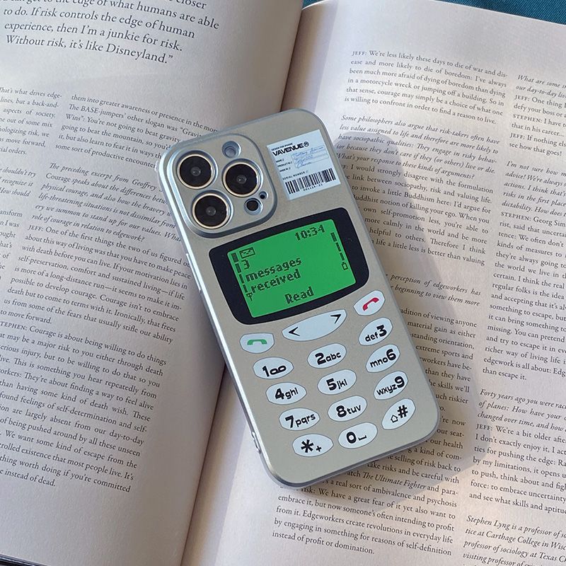 Suitable for Apple 17 Pro Max Nostalgic Phone Case, iPhone 14 Electroplated Silver Creative Retro Nokia Phone