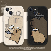 适用苹果17手机壳iphone14promax水豚13吧啦12情侣煎蛋卡皮巴拉