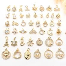 14k��΢��ʯ���ѩ���ʹڻ�����ˮ�ε���diy�朶�������