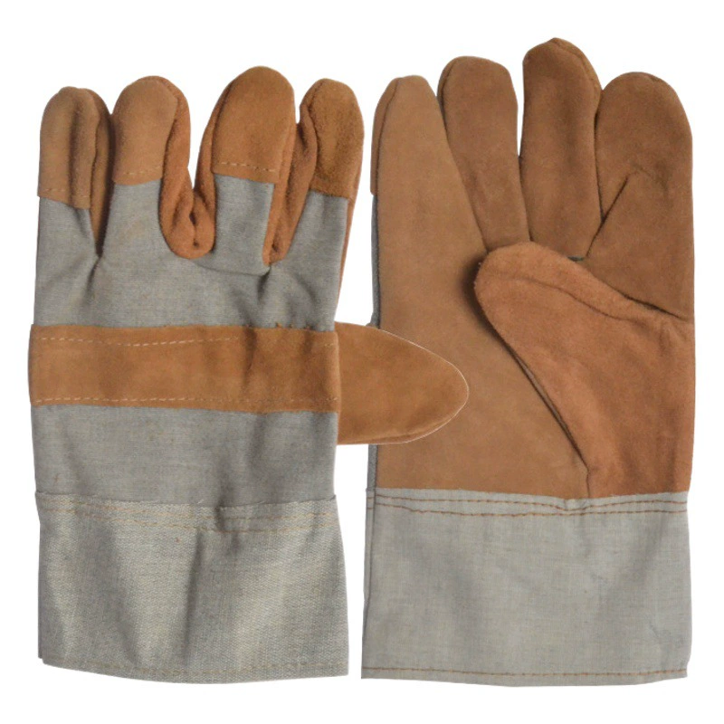 Кожаные полукожаные перчатки, короткие кожаные перчатки, перчатки для сварщиков, перчатки для строительной площадки, износостойкие, теплоизоляционные и проколочные перчатки для защиты труда.