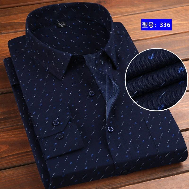 Shirt, for middle-aged man, floral print, Korean style