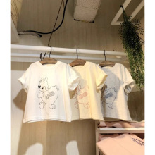 浩天服饰韩版儿童夏装新款上衣韩范个性男女童字母印花休闲T恤