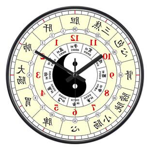 子午流注钟表罗盘美容院中医养生时钟十二时辰客厅家用静音挂钟-阿里巴巴