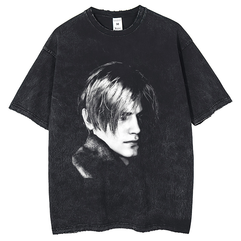 2025 New Foreign Trade Independent Station Loose Men's and Women's Oversized Retro Washed T-Shirt Game Character Pattern P 2025 New Foreign Trade Independent Station Loose Men's and Women's Oversized Retro Washed T-Shirt Game Character Pattern P
