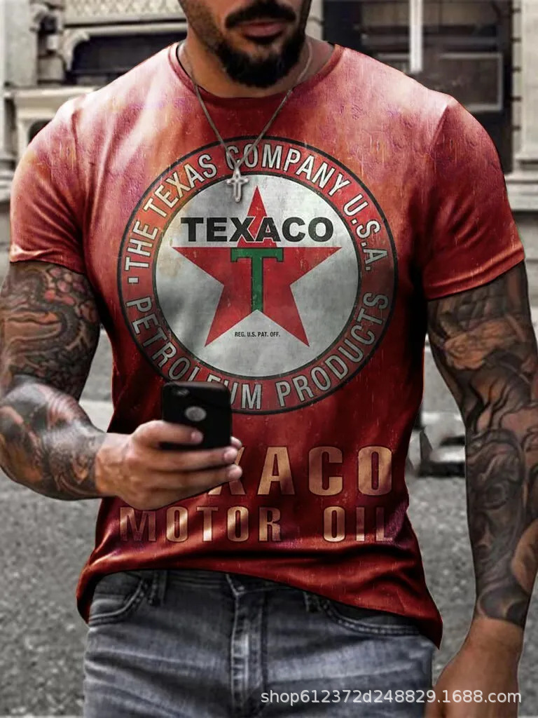 Fabricante de la fuente de los hombres de la camisa de manga corta de la calle Nueva Venta caliente de comercio electrónico transfronterizo camiseta impresa 3D arte flexible