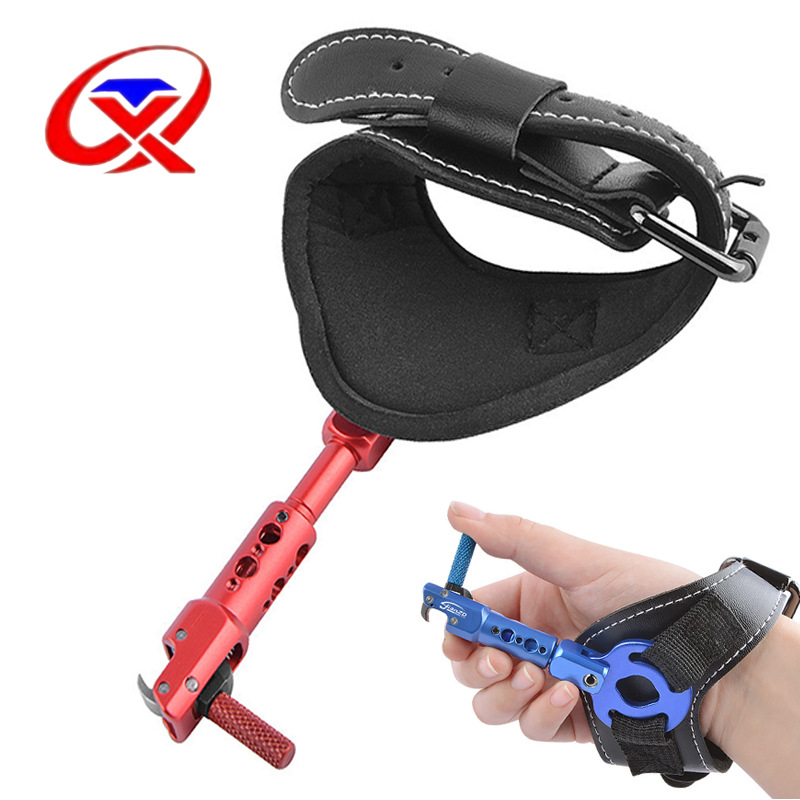 撒放器360°勾式腕带  铝合金CNC加工牛皮腕带舒适长度可调节