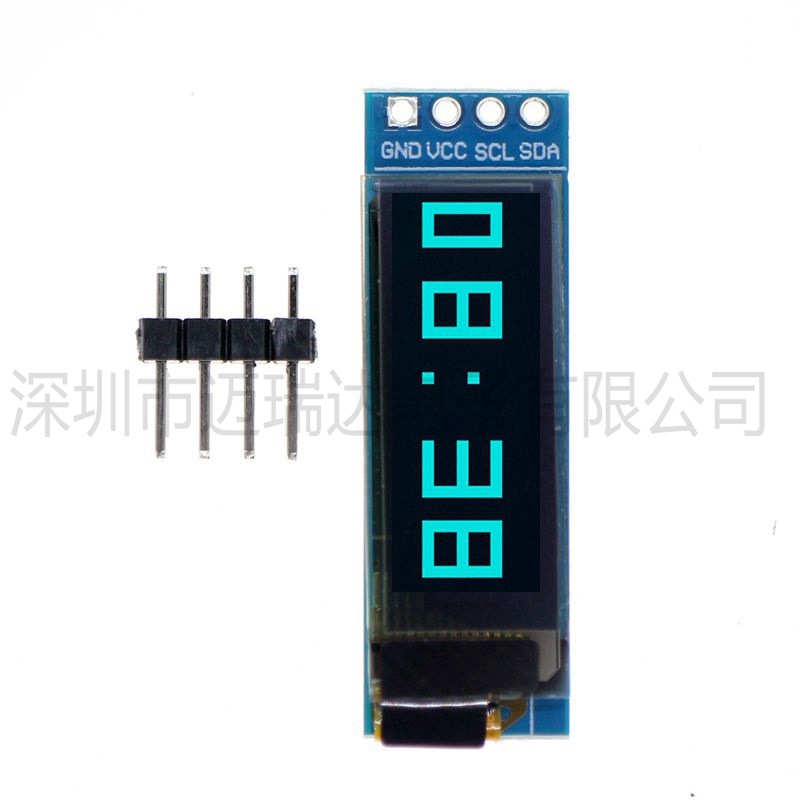 0.91寸OLED模块 IIC接口128X32 SSD1306 兼容3.3V/5V 蓝色显示
