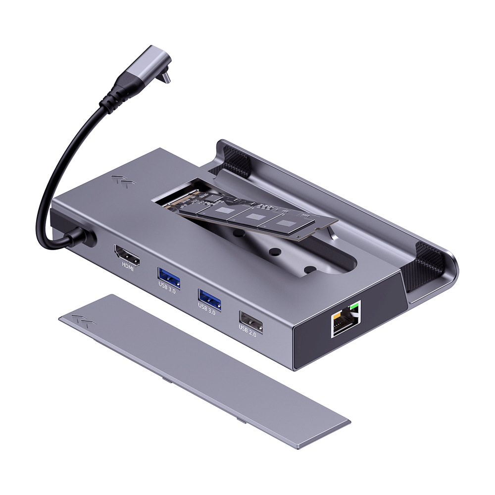 Steam Deck transfronterizo, base de metal de acoplamiento de mano ROG, con caja de disco duro M.2 Type-c Hub