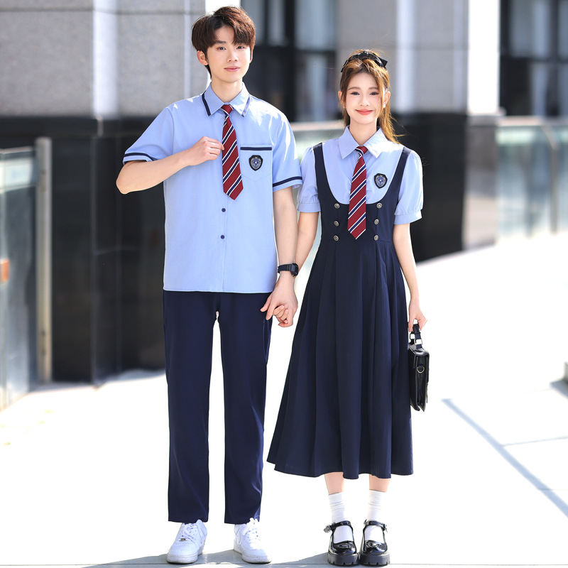 Stage Performance Costumes, Women's Dresses, College-Style Blue Shirts, Chorus Poetry Recitation, Student Class Uniforms, Graduation Suits