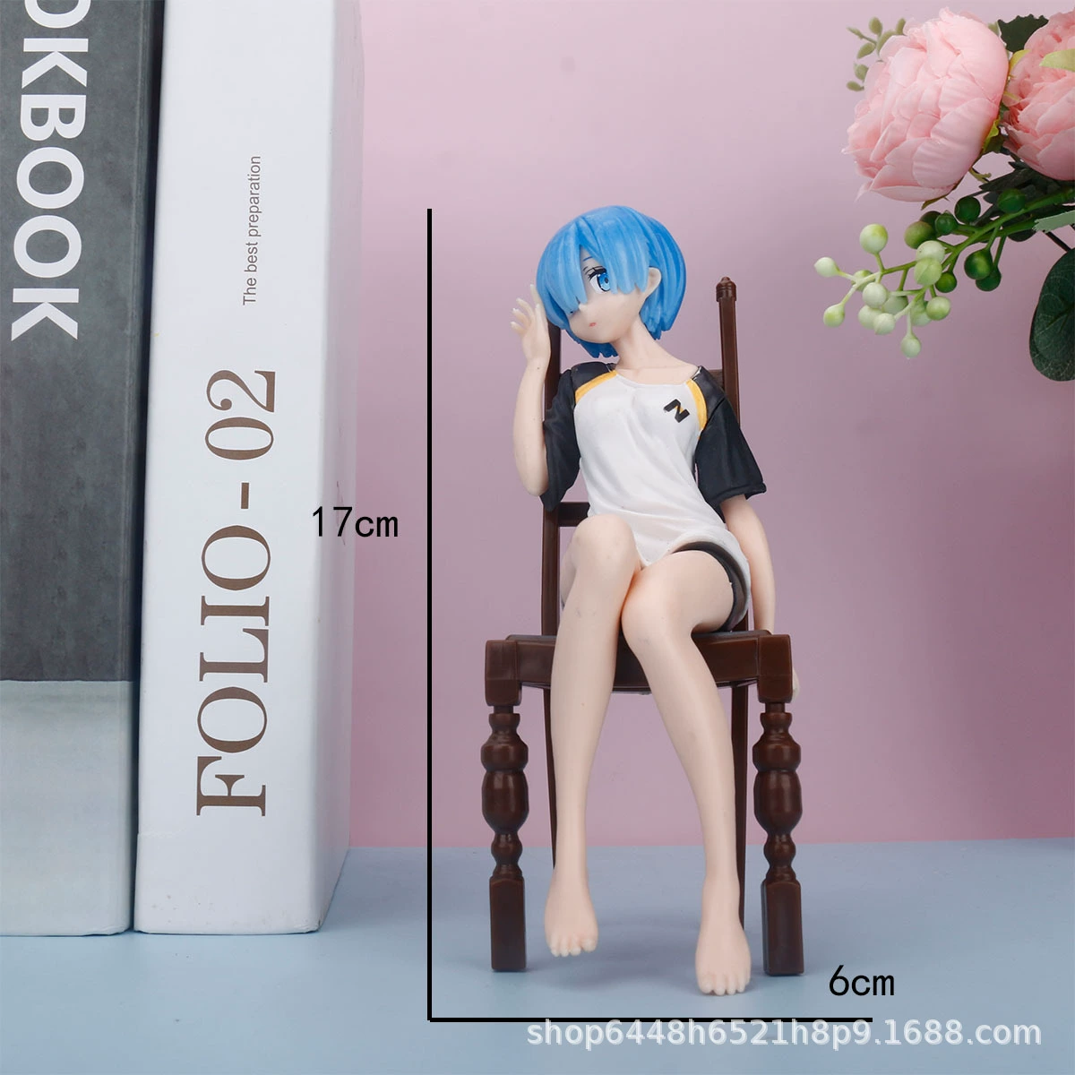Фигурка Рем (Re:Zero) ПВХ ручной работы, поза-качание, 18 см, коллекционная (несколько вариантов)