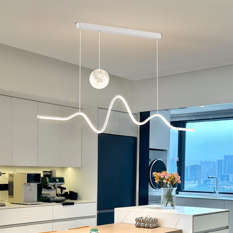 Lámpara del restaurante diseñador moderno y simple para proteger los ojos una mesa de comedor red montaña luna luna restaurante colgando lámparas de montaña