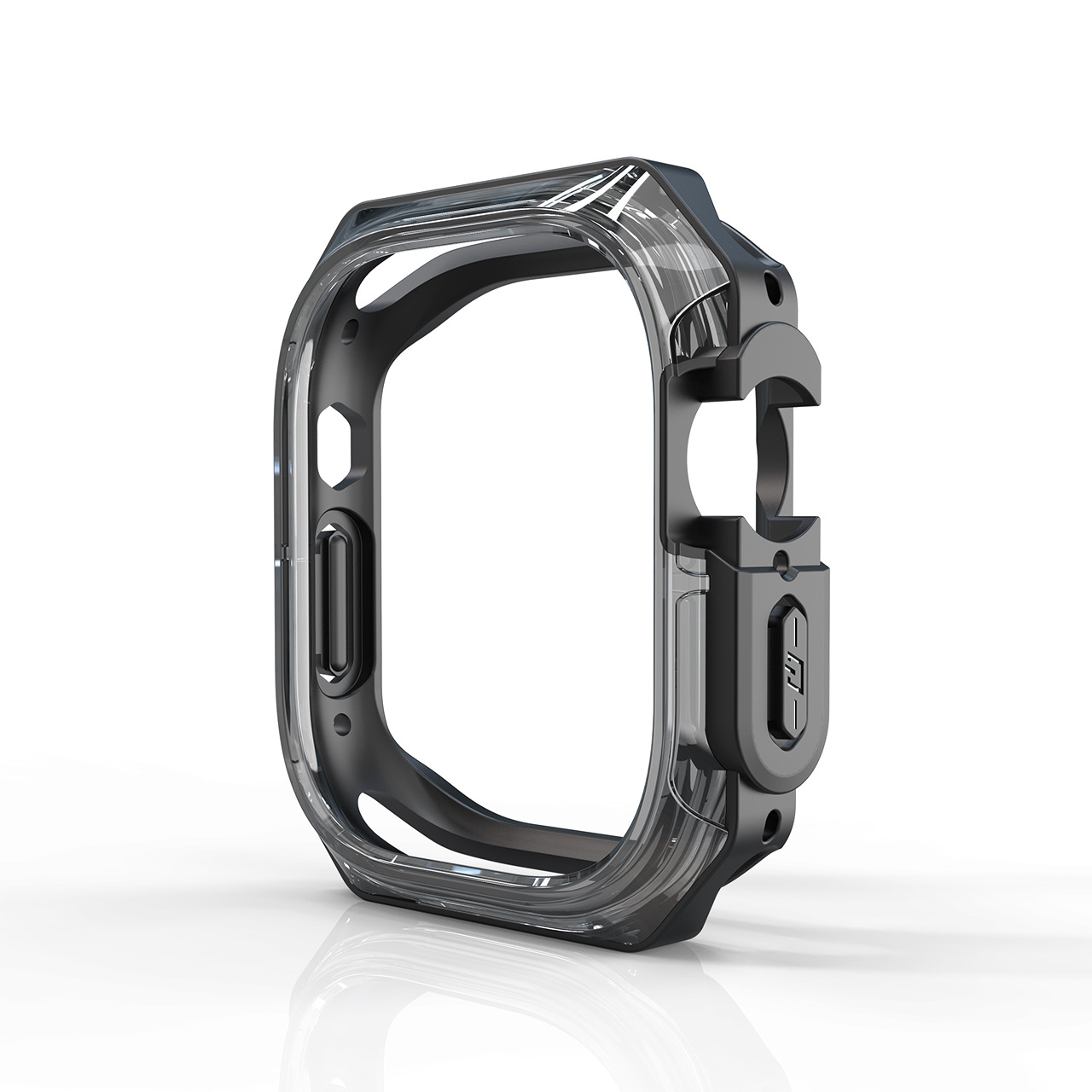 適用蘋果Ultra 49mm手錶殼 Apple Watch透明雙色PC+TPU鎧甲保護套