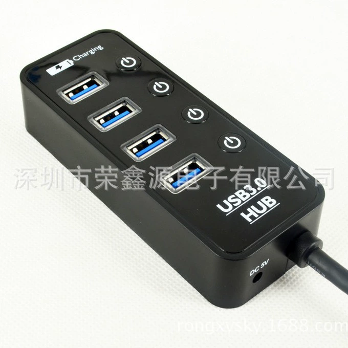 Горячая Распродажа Amazon USB3.0HUB разветвитель концентратор независимый переключатель USB разветвитель пять-в-одном удлинитель