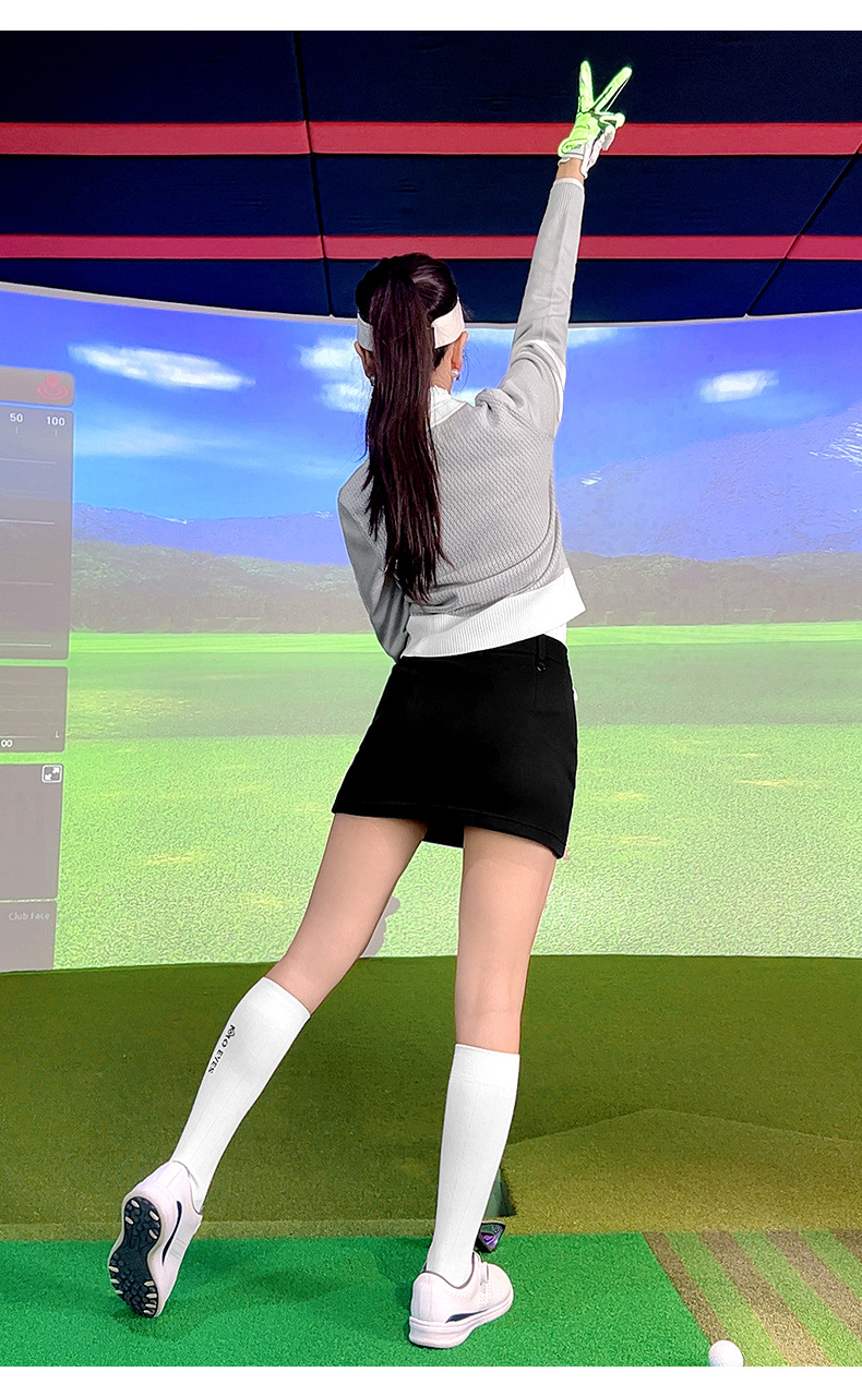 Áo khoác len nữ PGM dệt kim co giãn ấm áp dành cho golf — YF753 [vải co giãn/kết cấu khác nhau ở mặt sau] áo khoác len màu đen chi tiết 7