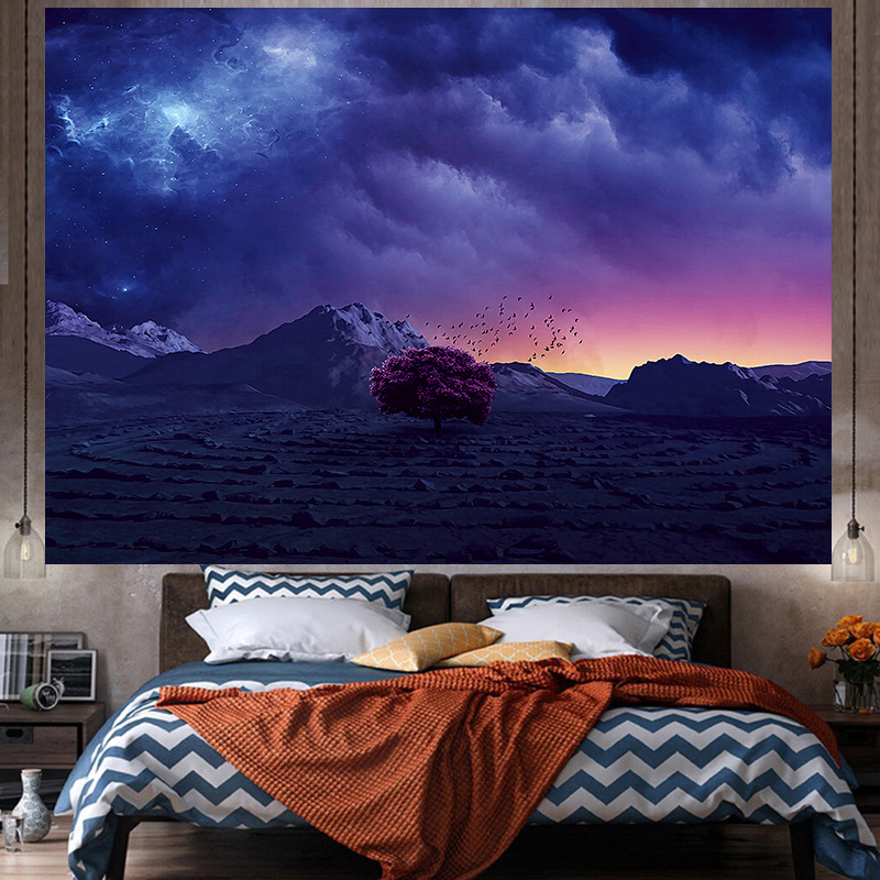 Tela de fondo ins estilo colgante papel pintado de tela dormitorio habitación renovación diseño noche lienzo cartel decorativo paño de pared