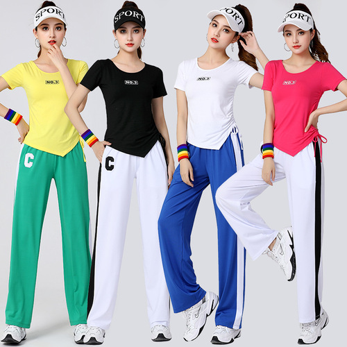  Bejanari Dance Wear New Short Sleeve C Pants Sports Suit Fitness Wear Team Performance Wear for Women
