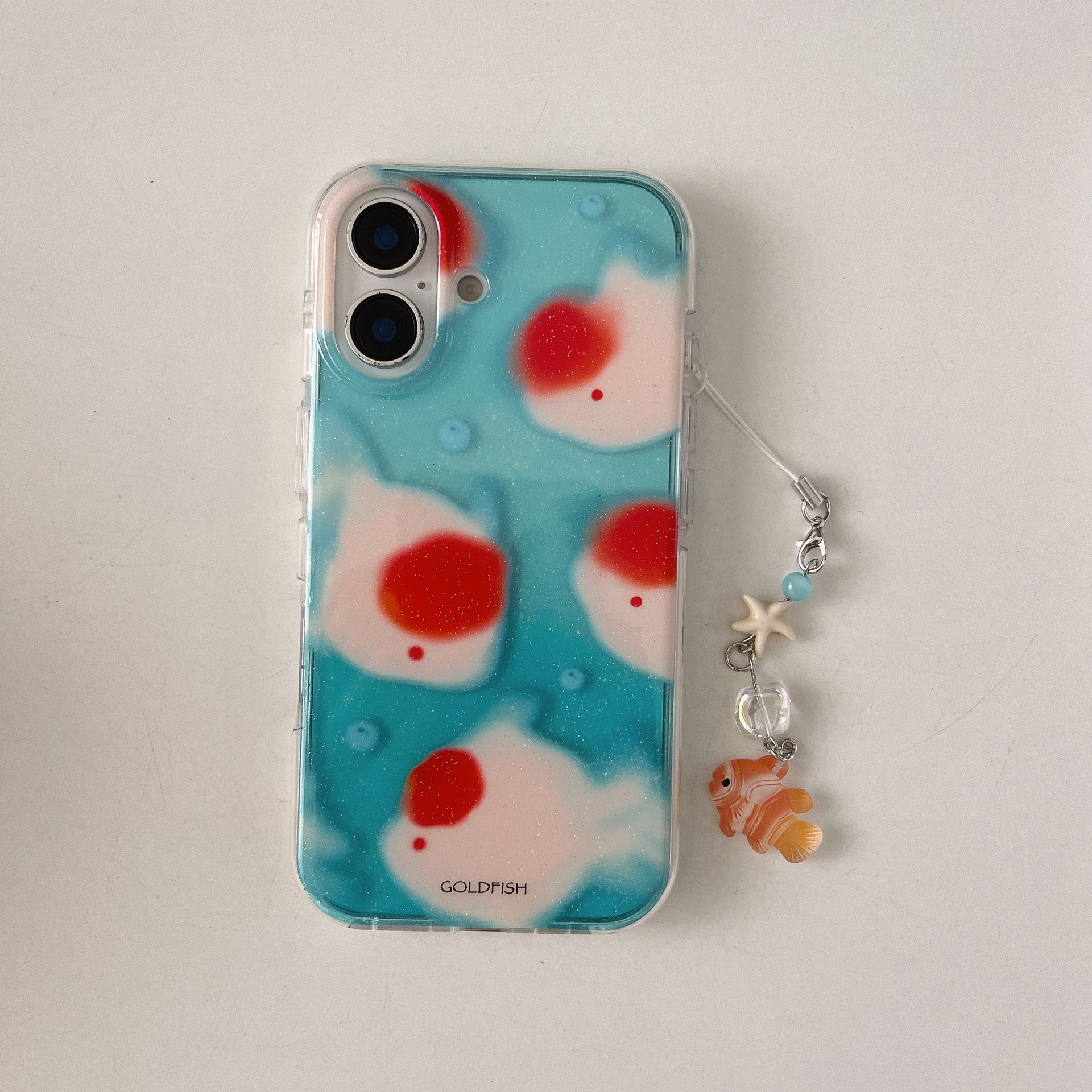 Pez cabeza grande burbuja azul translúcida coreana para Apple 15/16 funda para teléfono móvil 15ProMax nicho 14 femenino 13 nuevo 16P