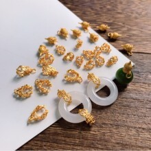 金色吊坠扣子配件葫芦平安扣可挂各种吊坠玉石925银卡扣夹扣纯银