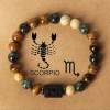 S305-Scorpio mixed color natural stone constellation bracelet #SZ1230