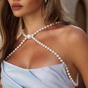 L6587Y European and American Cross-Border Pearl Shoulder Chain Clavicle Chain Bridal Wedding Jewelry Accessories Necklace Multi-Layer Shoulder Chain