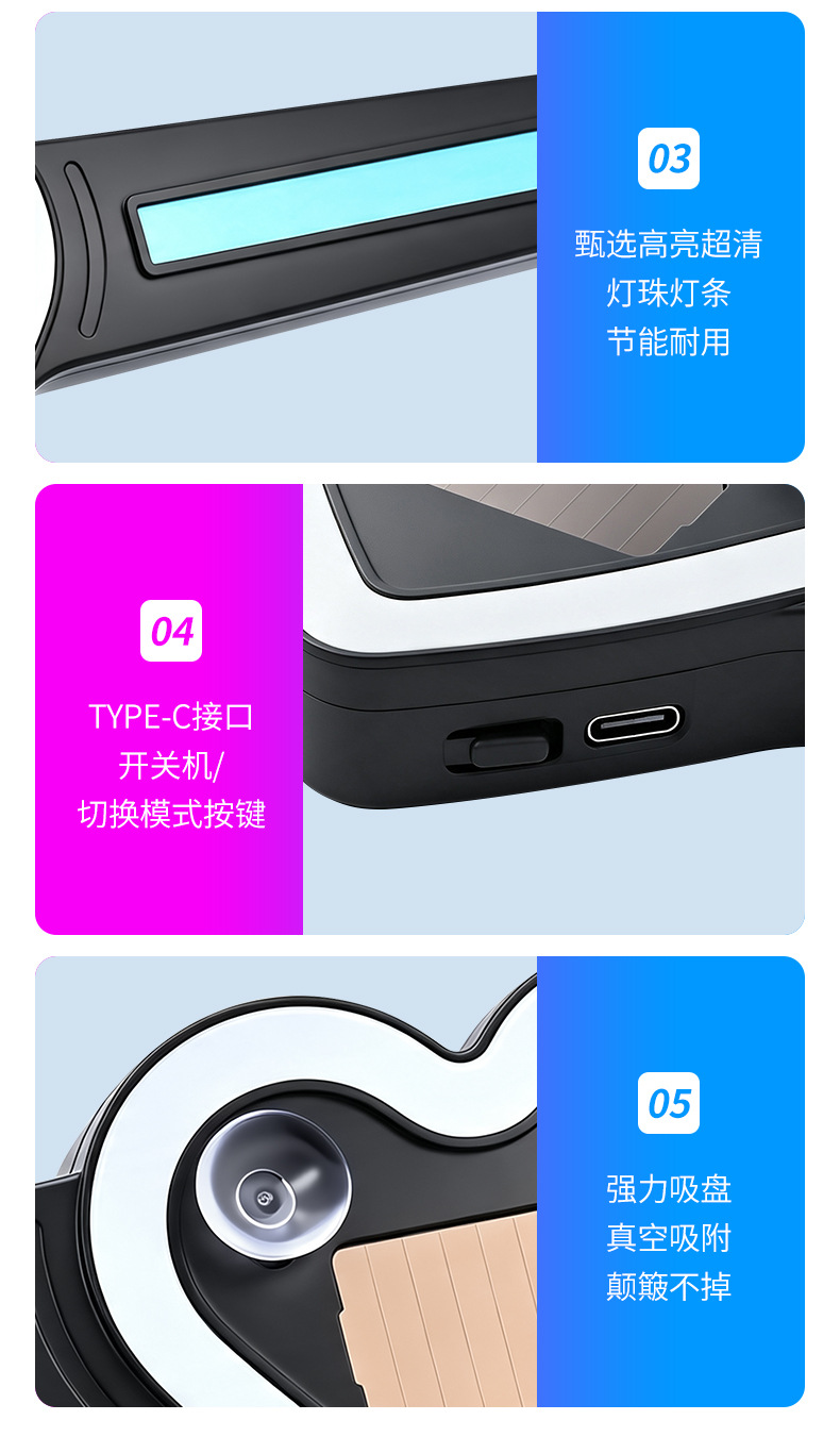 Car Solar-Powered Smart Driving Heart-Shaped Blue Light - No Modification Required, Interior Decorative Ambient Light, Anti-Collision Warning Light