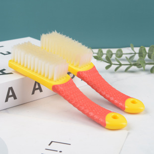 Walnut olive cleaning and maintenance text play brush two-color silicone handle household cleaning bristle shoe brush wholesale for sale