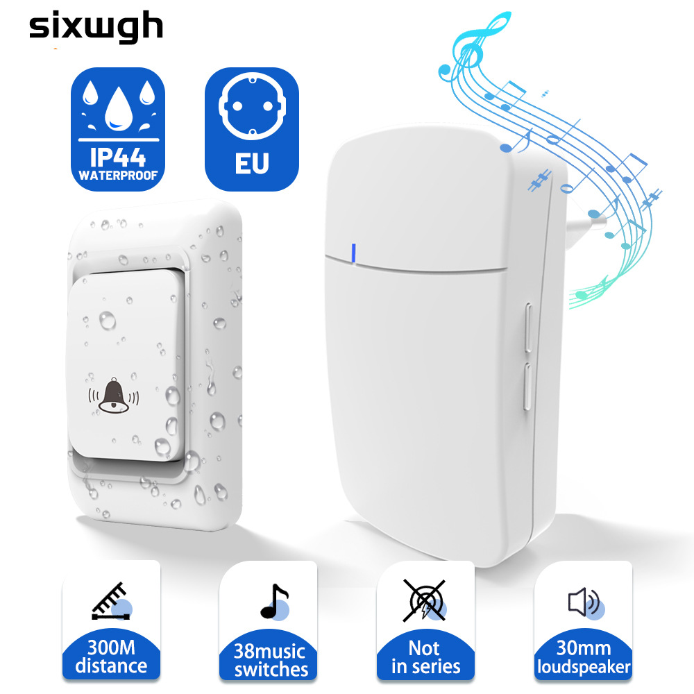 Doorbell Wireless Home RF433 Super Long Distance Ding Dong Remote Control Pager Large Volume One Drag Two More Music