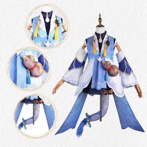 Collapse Star Dome Railway Holding Medicine Dragon Girl Bailu Cos Suit Animation Game Women's Suit Two-dimensional Cosplay Suit