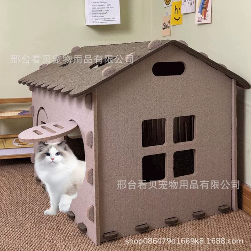 Хит продаж! Кошачье гнездо, кошачий домик-вилла, большой, водонепроницаемый, съемный войлочный домик для животных, подходит для всех сезонов