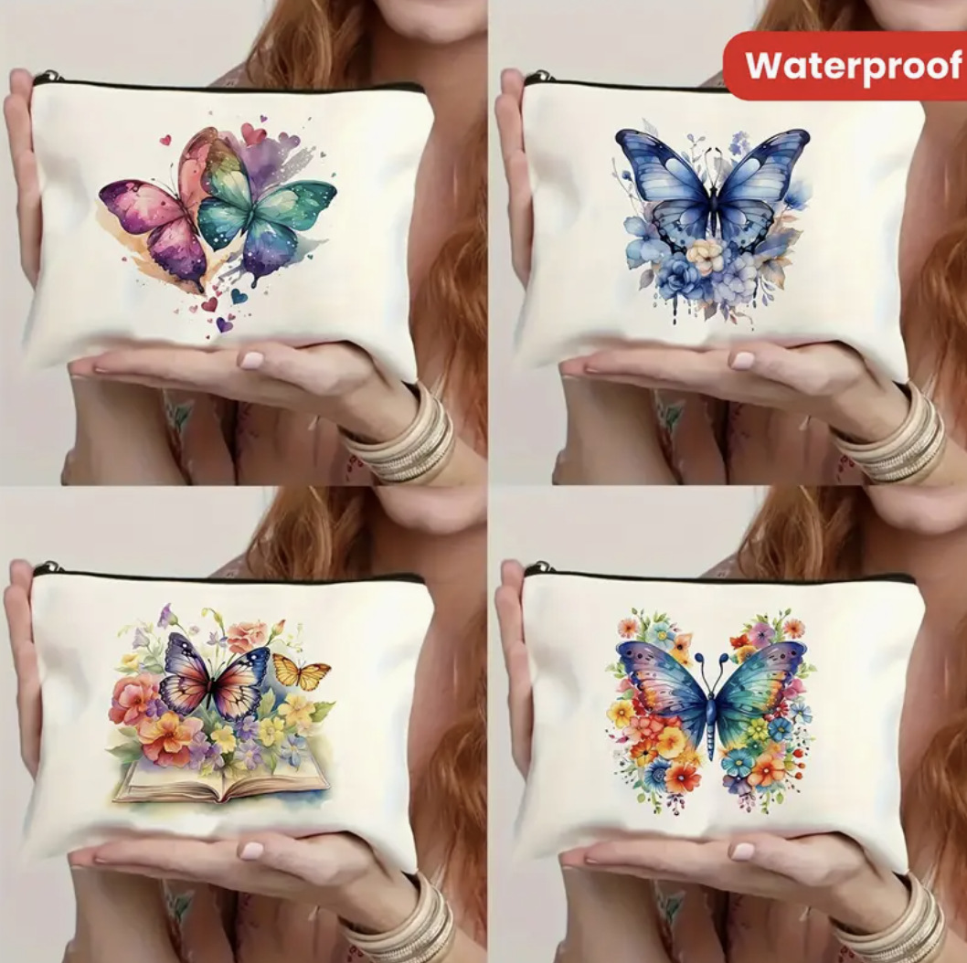 Amazon Butterfly transfronterizo impresión doble cara bolsa de lavado nueva bolsa de viaje bolsa de accesorios de belleza bolsa al por mayor