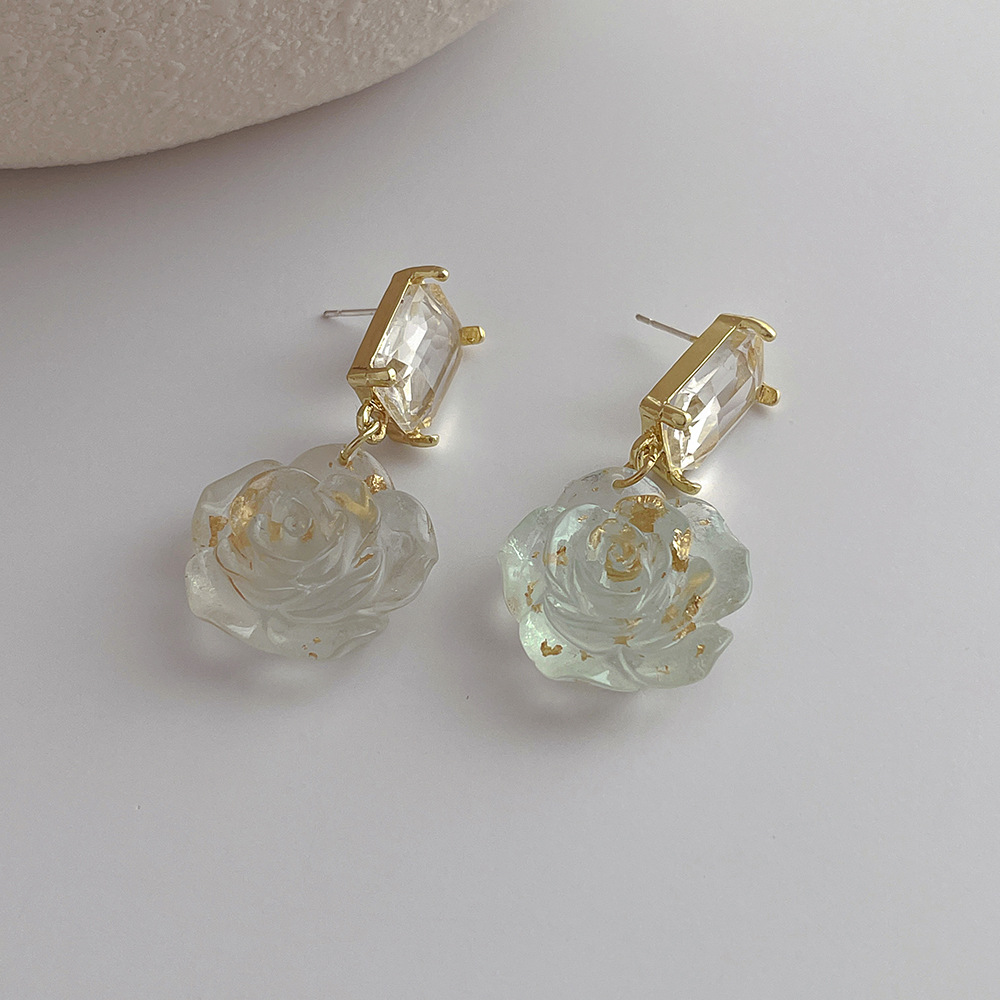 1 Pair Fashion Flower Rectangle Arylic Resin Women's Drop Earrings display picture 4