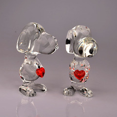 Cross-border simple cartoon Snoopy crystal craft decorative shelf office home decoration kindergarten graduation gift
