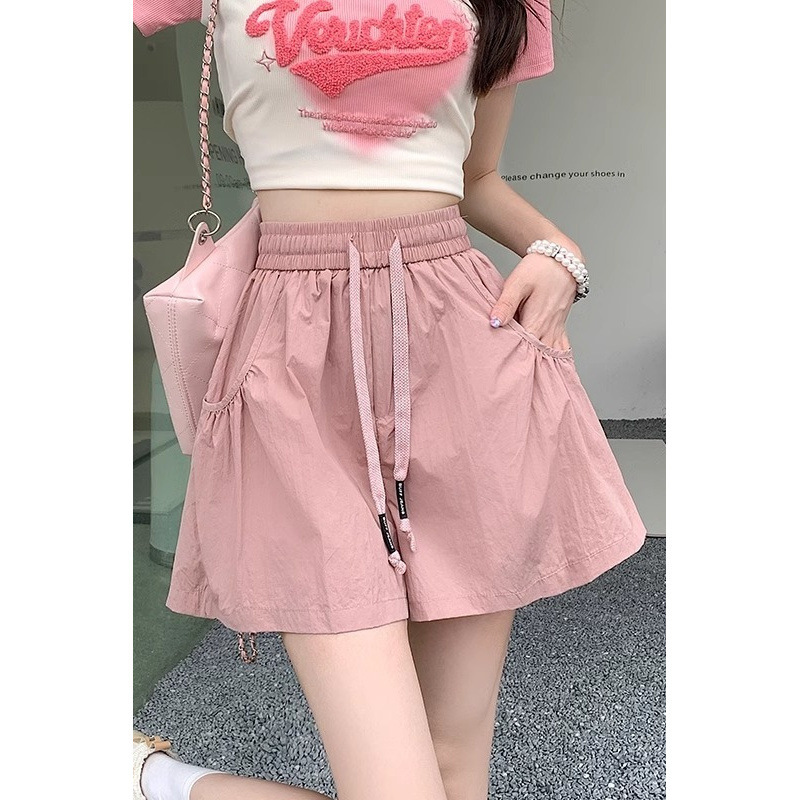 Elastic Waist New Cargo Shorts Sports High Waist Summer Loose Casual Leg-Lengthening Hot Pants Hot Girl Casual Pants